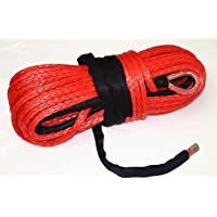 Red 14mm Synthetic Winch Rope-UHMWPE Rope for Electric Winch- Plasma Winch Rope-ATV Winch Line (14mmx30m)